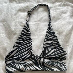 Skatie Zebra Print Bikini Top